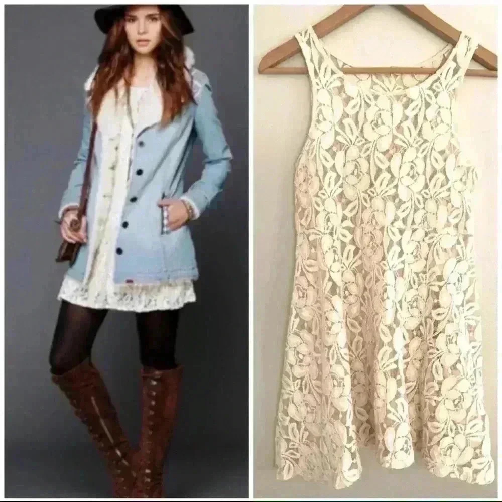 Free People | Miles of Lace Cream Dress
